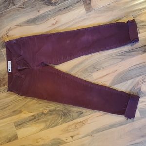Maroon Levi's Demi Curve corduroy pants.